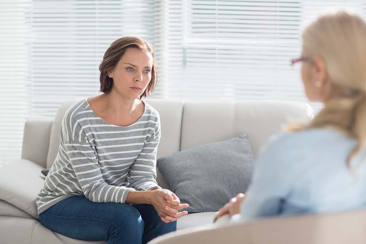 woman participates in dialectical behavior therapy for substance abuse