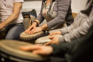 music therapy group meets at addiction treatment center